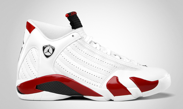 white and red jordan 14