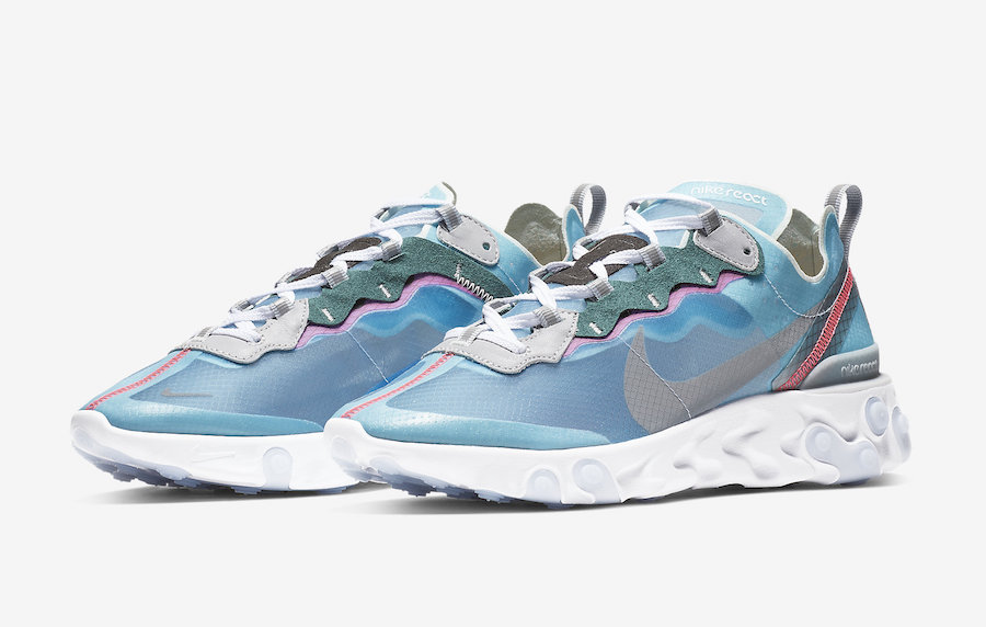 nike react blue and grey