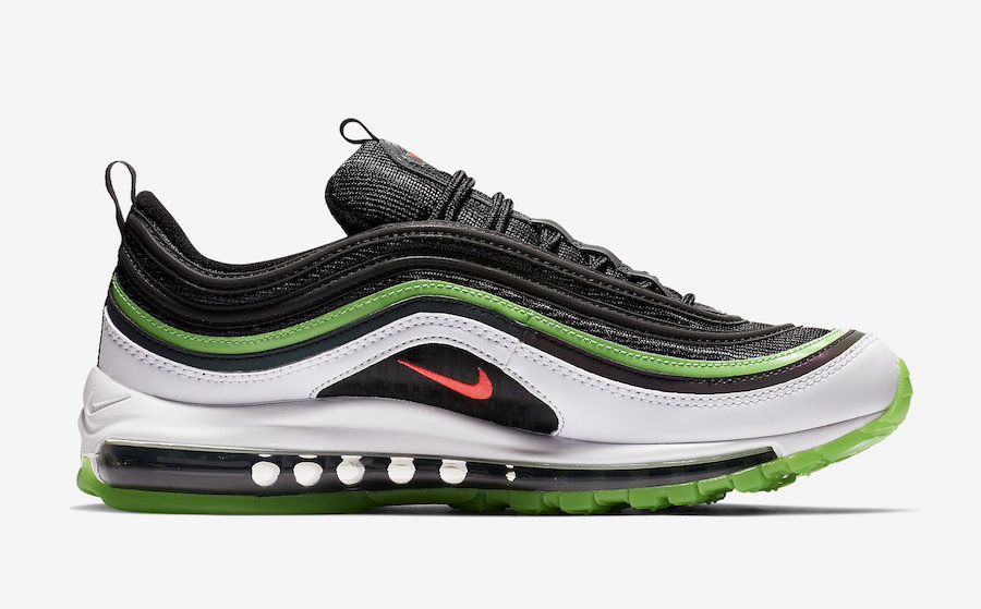 green black and white air max 97