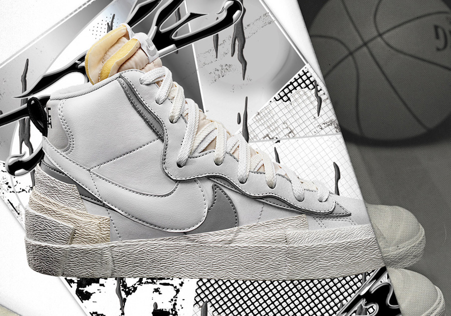 sacai x Nike Blazer Mid White Grey - Le Site de la Sneaker