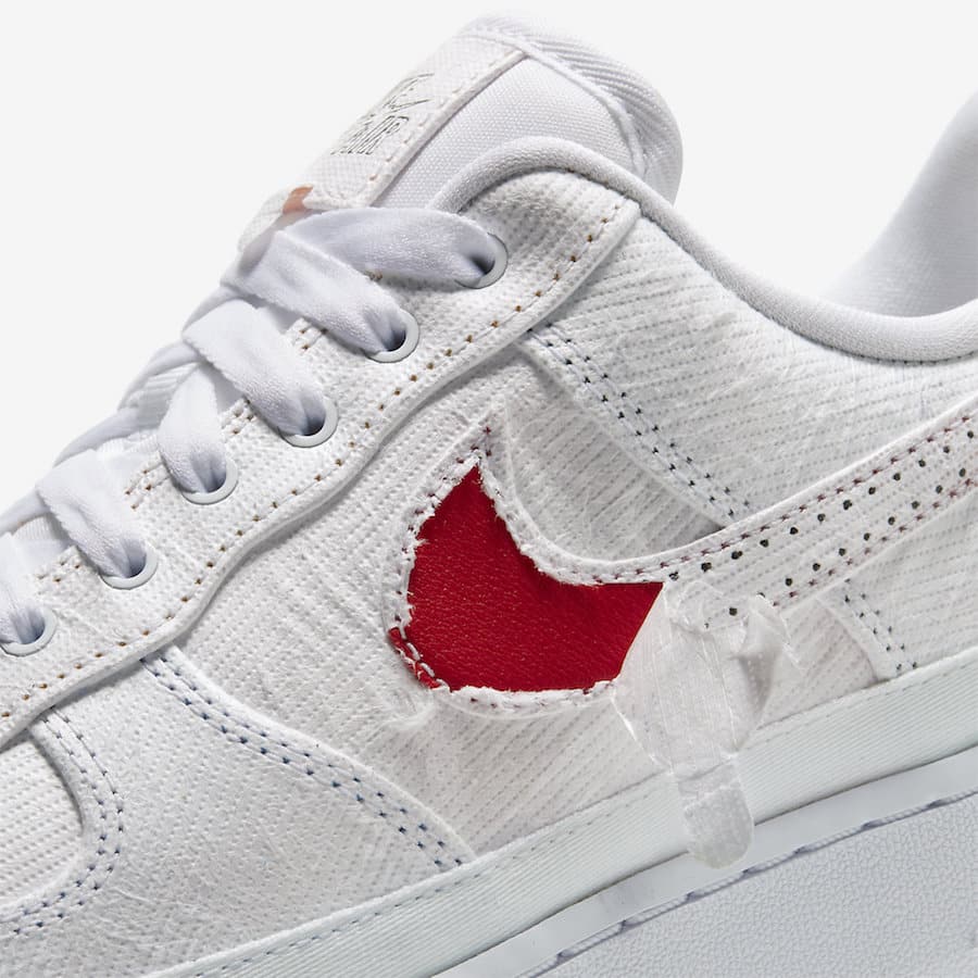 white air force 1 with colored swoosh