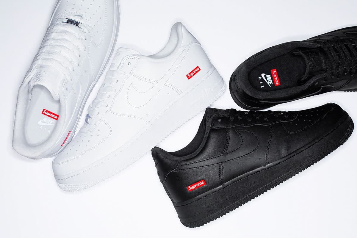 Supreme x Nike Air Force 1 Low White & Black - Le Site de la Sneaker