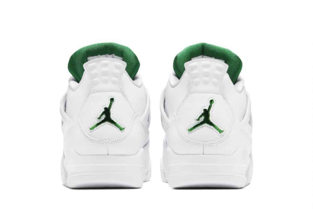 white jordan 4 with green