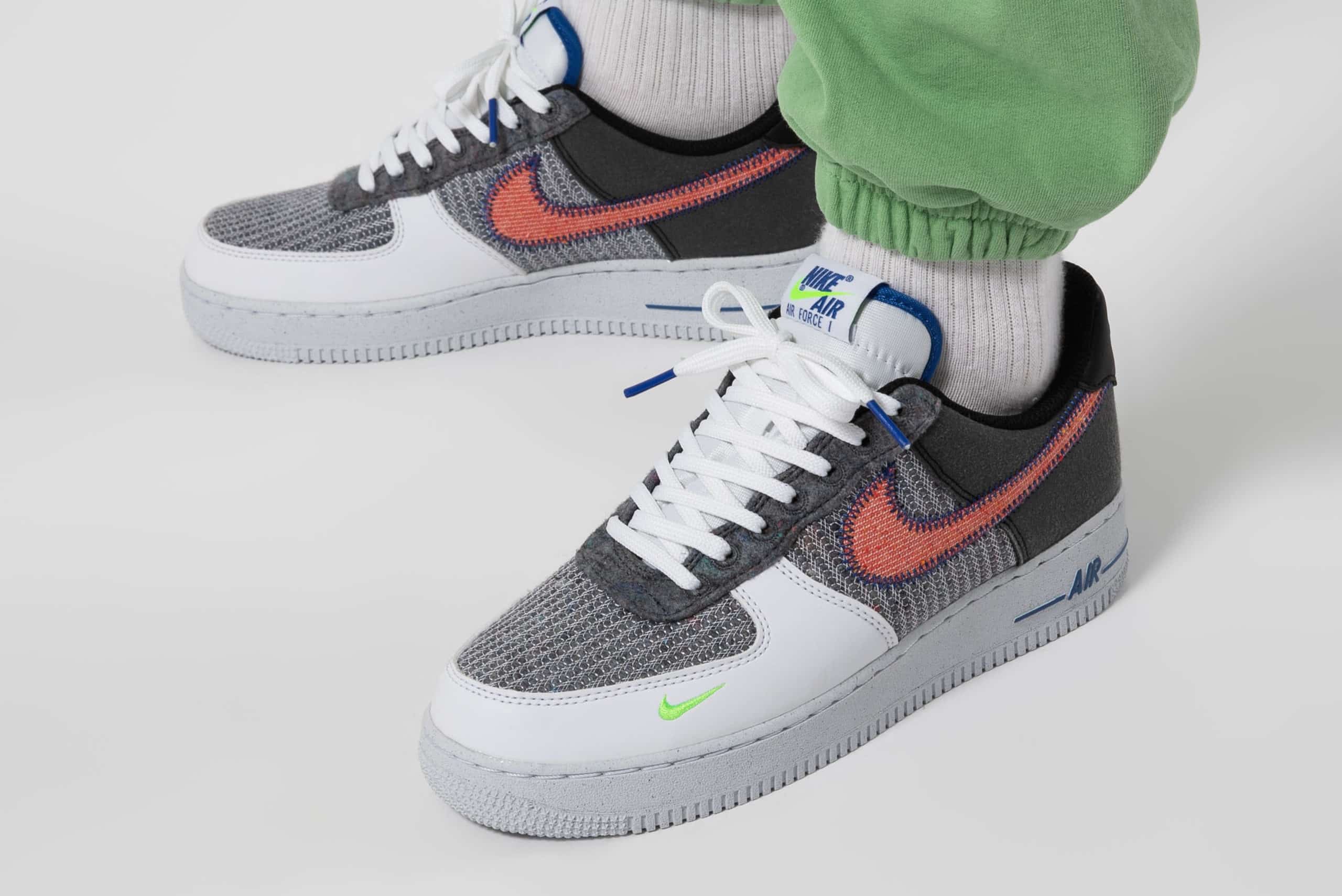 nike air force 1 white and fluro green