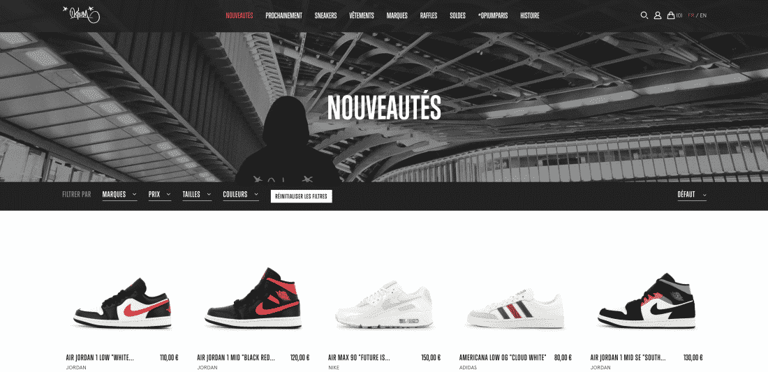 Ouverture du online shop Opium store - Le Site de la Sneaker